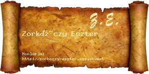Zorkóczy Eszter névjegykártya